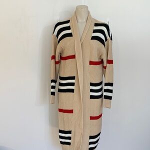 SHEIN multicolored long open front cardigan size small NWOT